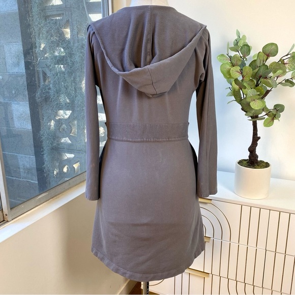 By Anthropologie Undrest Hooded Wrap Robe / Cardigan Grey, Made in USA, Size S - Picture 4 of 9